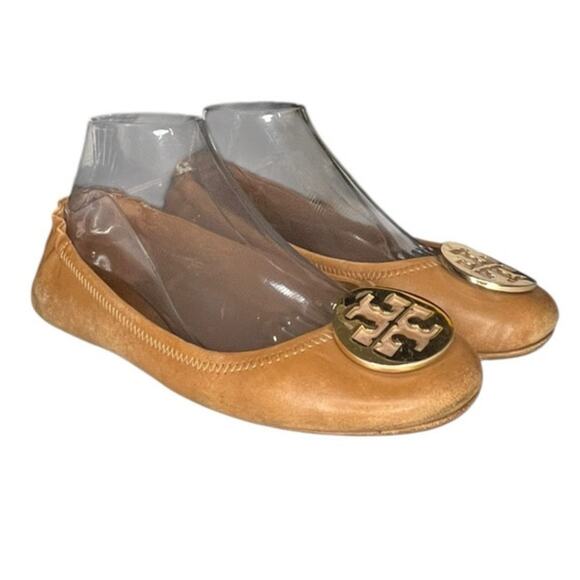 Womens Tory Burch Minnie 50393 Leather Slip-On Travel Ballet Flat Size 8 Brown - Picture 3 of 5